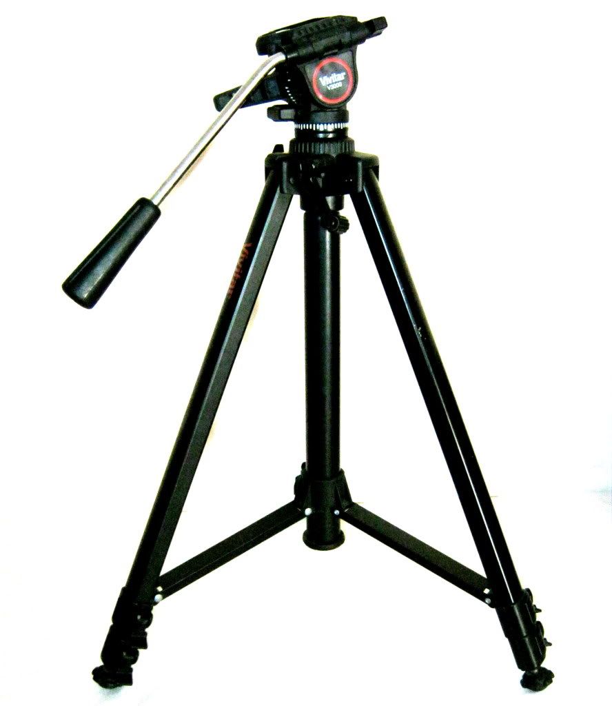 Vivitar V3000 Video Camera Tripod 3 Way Fluid Panhead Quick Release Platform eBay