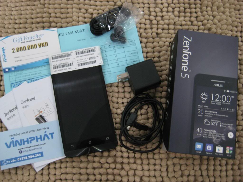 Asus Zenfone 5 likenew 99%, fullbox trùng imei, BH 5-2015 (hình thật - 1