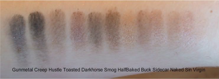 Naked palette swatches