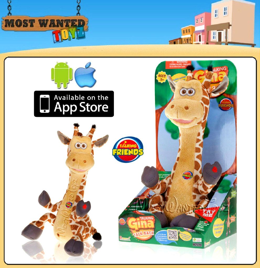 Animated Talking Gina Giraffe Interactive Plush Iphone Android App Character Toy 