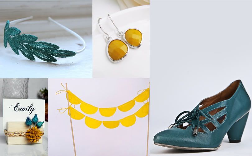 Having a teal and yellow wedding Look on teal bling wedding shoes