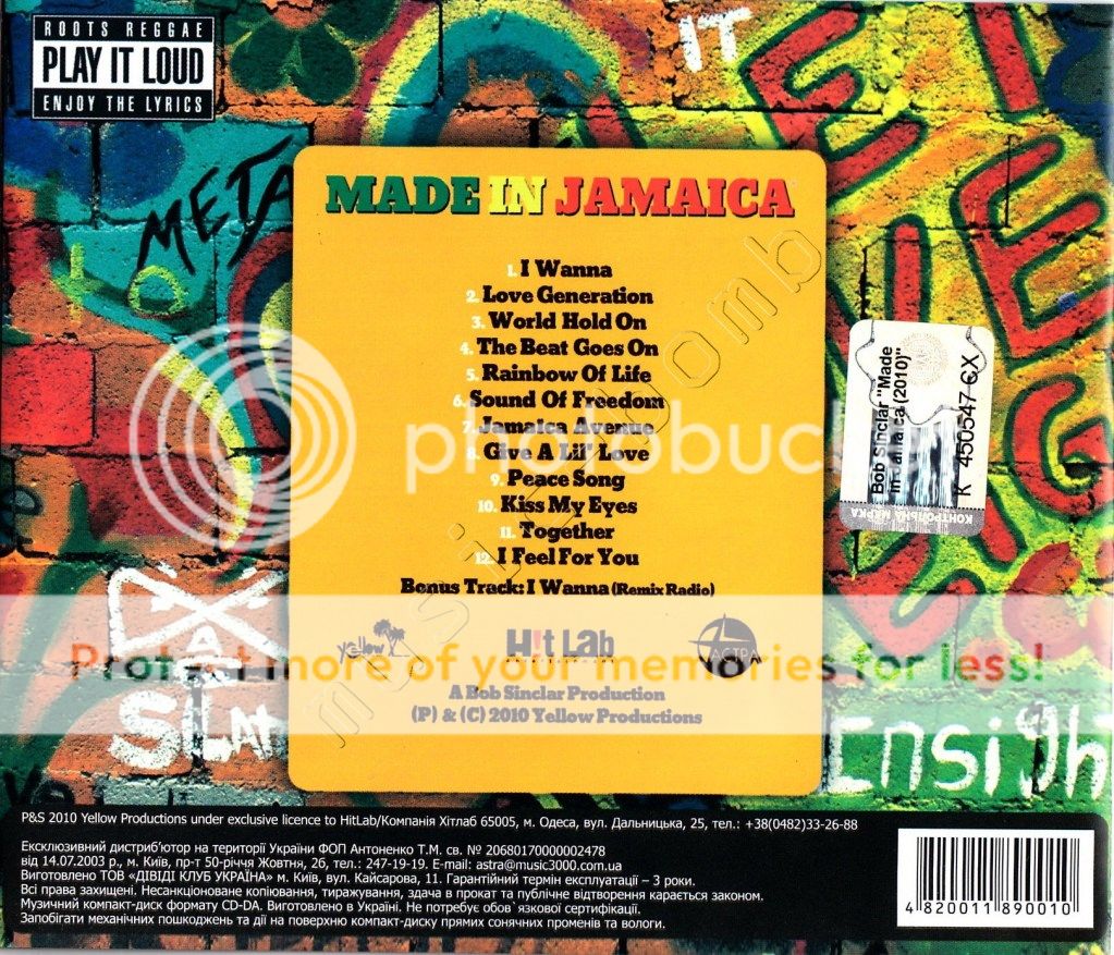 Bob Sinclar Made in Jamaica CD 2010 Ukraine New