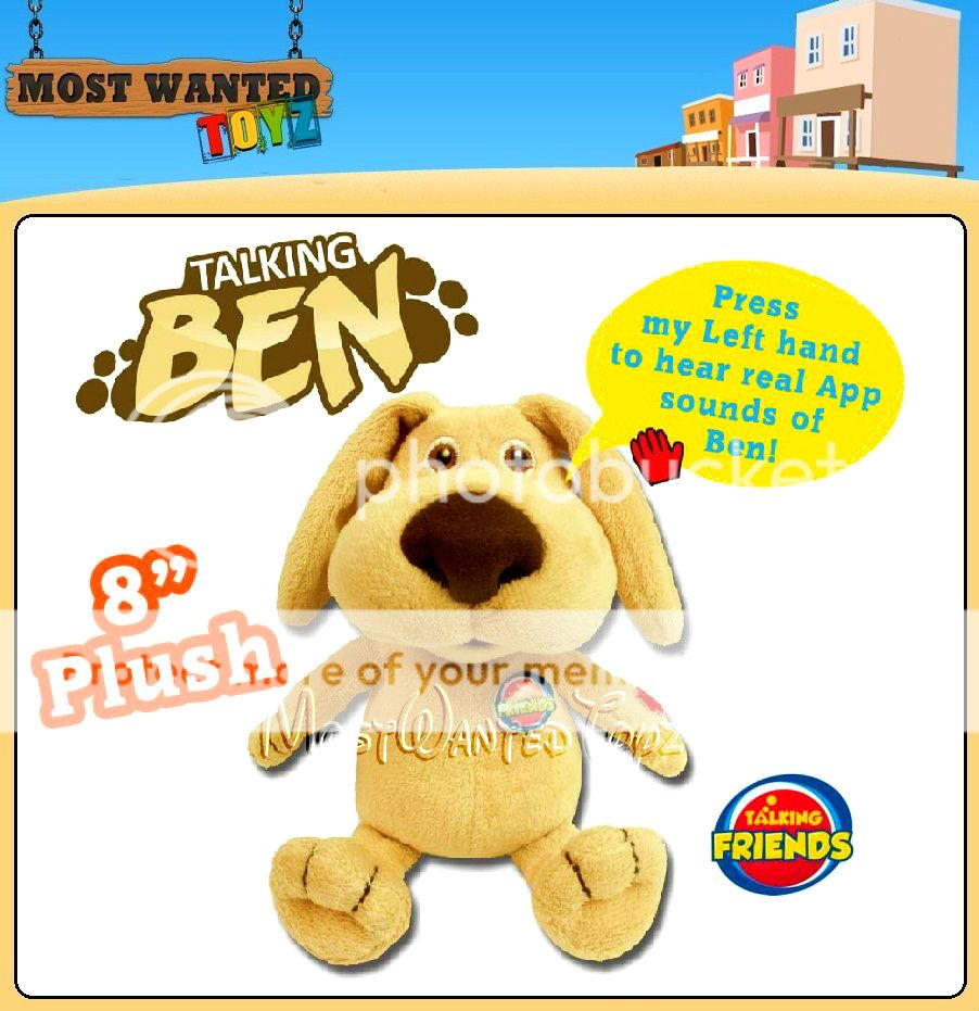 Talking Ben 8" Soft Plush iPhone Android App Character Toy Sounds Brand New