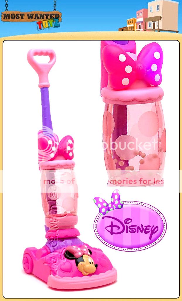 Disney Minnie Mouse Pink Role Play Toys Vacuum Hoover Cleaner New Design