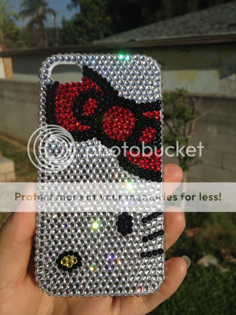 hand made bling shining cute hello kitty case for iphone 4.4s