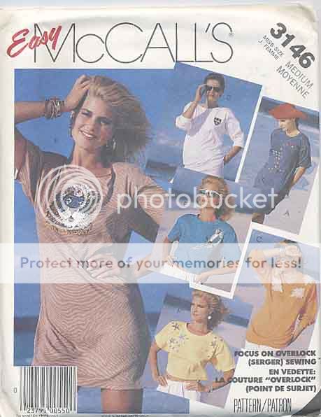 Easy McCalls 3146 Misses Med T Shirt Top Stretch Knit  