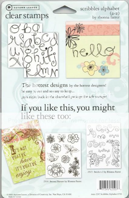 Autumn Leaves Clear Stamps SCRIBBLES ALPHABET Rhonna Farrer 