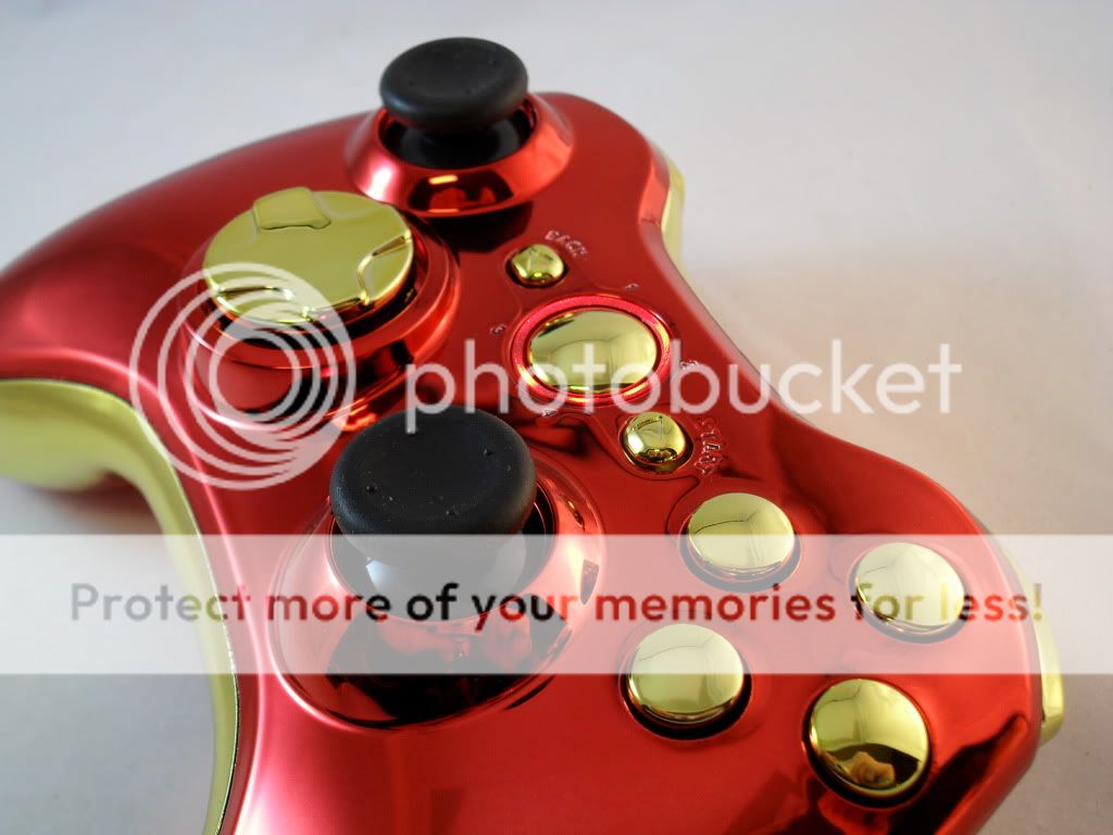 Iron Man Xbox 360 Modded Controller Rapid Fire Mod Black Ops Cod MW3 Chrome Gold