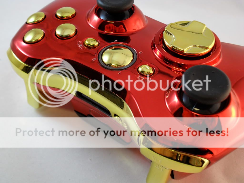 Iron Man Xbox 360 Modded Controller Rapid Fire Mod Black Ops Cod MW3 Chrome Gold