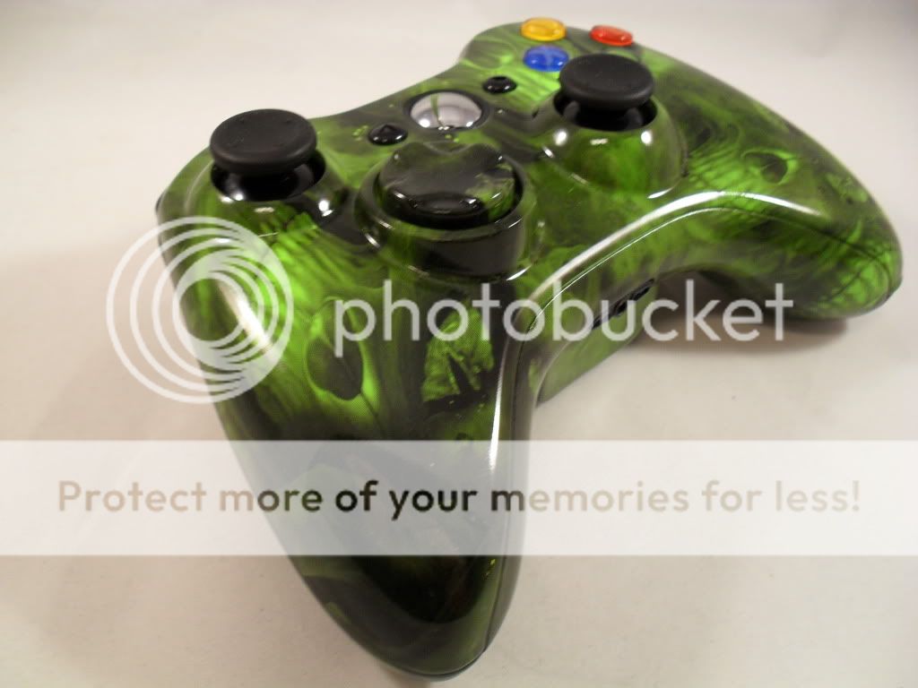 GREEN SKULLS XBOX 360 CONTROLLER RAPID FIRE MOD MODDED COD MODERN 