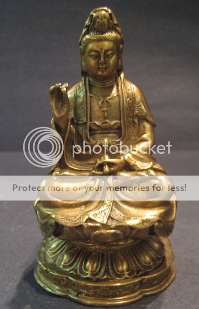 Bronze Kwan Yin Statue Goddess Fertility Compassion  